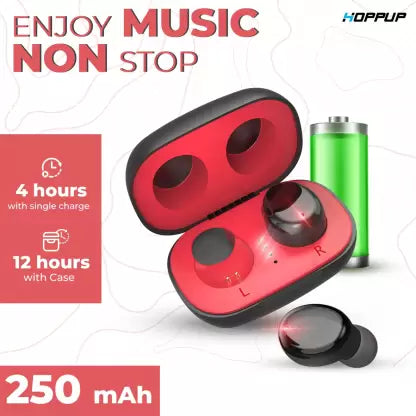 HOPPUP MINI Bluetooth Headset (Red, True Wireless) HOPPUP MINI Bluetooth Headset (Red, True Wireless)